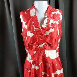 Jessica Howard Red Floral Sleeveless Dress
